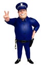 Rendered illustration of Police victory pose