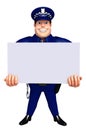 Rendered illustration of Police with white board Royalty Free Stock Photo
