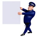 Rendered illustration of Police with white board