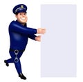 Rendered illustration of Police with white board