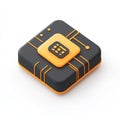 Modern Technology Chip: 3D Render of Microchip Royalty Free Stock Photo