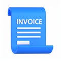 Rendered invoice document with a modern style on transparent background Royalty Free Stock Photo