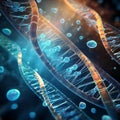 A rendered visualization of DNA and cellular structures for life and molecular Royalty Free Stock Photo