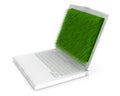 Rendered white notebook with grass