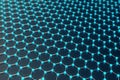 Rendering abstract nanotechnology hexagonal geometric form close-up, concept graphene atomic structure, molecular . Royalty Free Stock Photo