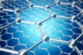 Rendering abstract nanotechnology hexagonal geometric form close-up, concept graphene atomic structure, molecular Royalty Free Stock Photo