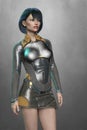 Rendering of beautiful woman in SciFi outfit or uniform