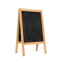 Rendering of clean black chalkboard easel in the wooden frame isolated on white background Royalty Free Stock Photo