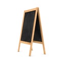 Rendering of clean black chalkboard easel in the wooden frame isolated on white background Royalty Free Stock Photo