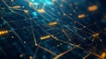 Rendering in 3D of a cyber security image. Visualization of hacker attacks on a data server. Royalty Free Stock Photo