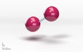 I2 Iodine. Molecule with iodine atoms. 3d renderin