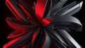 Rendering featuring interlocking geometric shapes in black and red Royalty Free Stock Photo