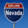 Explore Nevada highway sign Royalty Free Stock Photo