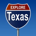 Explore Texas highway sign Royalty Free Stock Photo