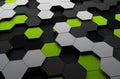 Rendering of Futuristic Surface with Hexagons