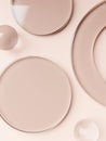 3D Rendering Geometric or Abstract Shape Acrylic Glass Plates Product Display Background for Summer Healthcare and Skincare