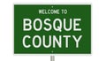 Road sign for Bosque County