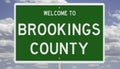 Road sign for Brookings County