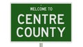 Road sign for Centre County