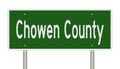 Road sign for Chowen County