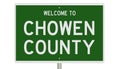 Road sign for Chowen County