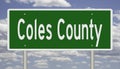 Road sign for Coles County