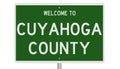 Road sign for Cuyahoga County