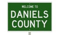 Road sign for Daniels County