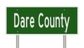 Road sign for Dare County