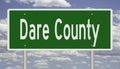 Road sign for Dare County