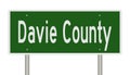 Road sign for Davie County