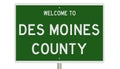 Road sign for Des Moines County