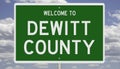 Road sign for Dewitt County
