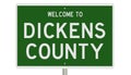 Road sign for Dickens County