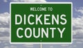 Road sign for Dickens County