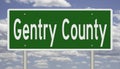 Road sign for Gentry County