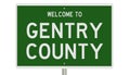 Road sign for Gentry County