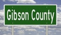 Road sign for Gibson County