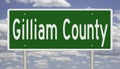 Road sign for Gilliam County