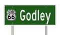 Road sign for Godley Illinois on Route 66 Royalty Free Stock Photo