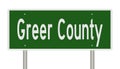 Road sign for Greer County