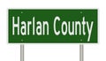 Road sign for Harlan County