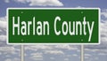 Road sign for Harlan County