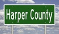 Road sign for Harper County