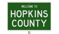 Road sign for Hopkins County