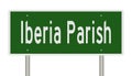 Road sign for Iberia Parish