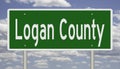 Road sign for Logan County