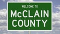 Road sign for McClain County Royalty Free Stock Photo