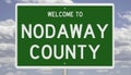 Road sign for Nodaway County