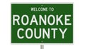 Road sign for Roanoke County